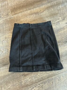 Free People Black Denim Mini Skirt